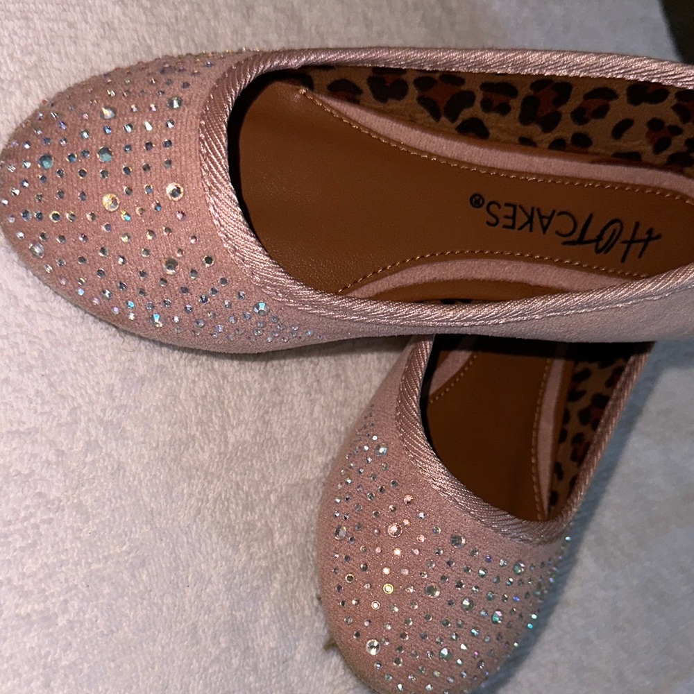 Hot Cakes Women's Pink Sparkle Flats